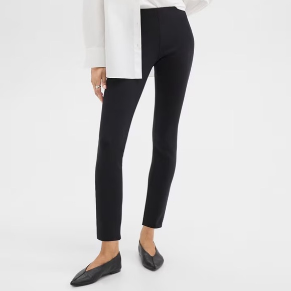 Women’s Theory Black Twill Skinny Legging Cropped Ankle Pant - Picture 3 of 11